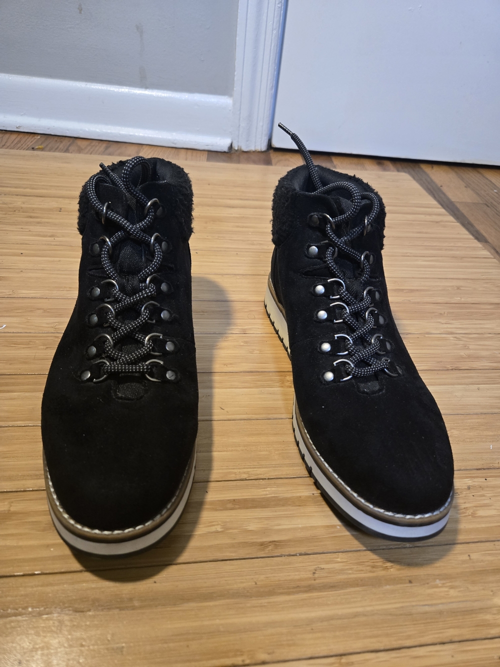 Men's Black Suede Hiking-Style Boots